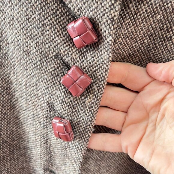 Soft Surroungings Brown Wool Blend Tweed Coat Size PM - Picture 3 of 7